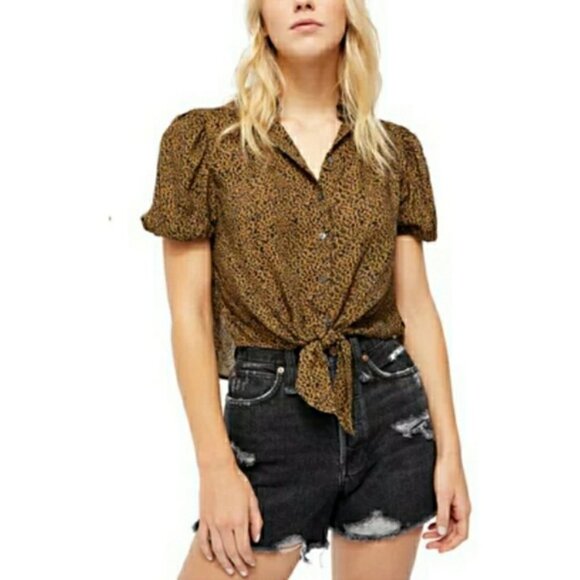 Free People Leopard Print Blouse - Picture 9 of 16